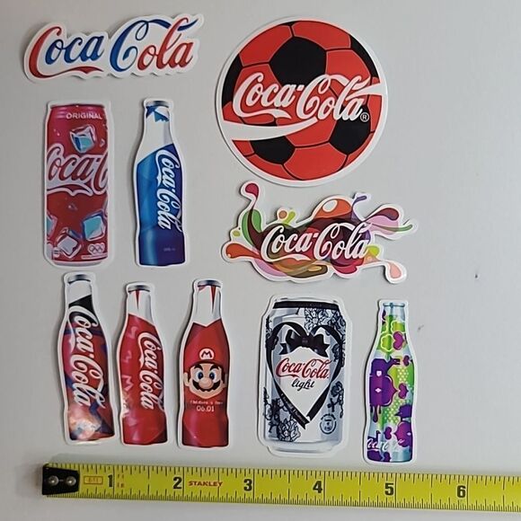 Coca Cola Sticker Decals 10pc Olympic Sport Variety Skateboard Soccer Ball New - Picture 4 of 4